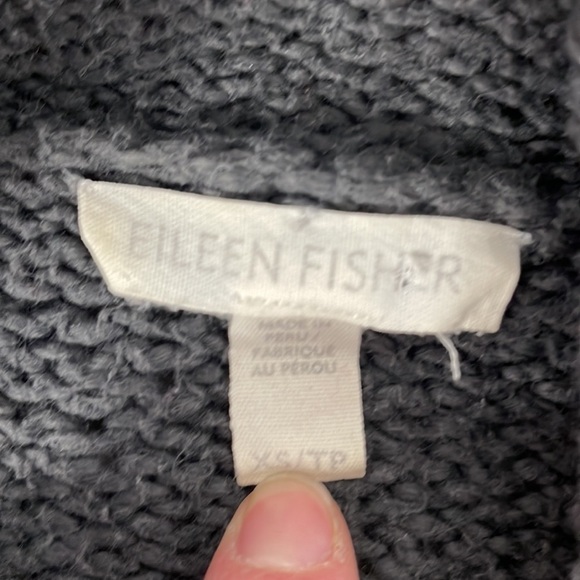 EILEEN FISHER Sweater Pullover Turtleneck Grey Nubby Knit Size XS - Picture 10 of 12